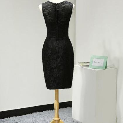 2016 Sexy Short Black Scoop Lace Prom Dress ,..