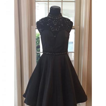 Little Black Dresses, Elegant Black Short Prom..
