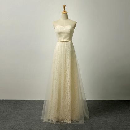 Charming Champagne Lace Sweetheart Neckline Ruched..