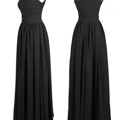 Ruched Chiffon One-shoulder Floor Length A-line..