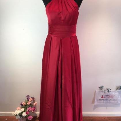 Floor Length Satin Red Formal Dresses Featuring..