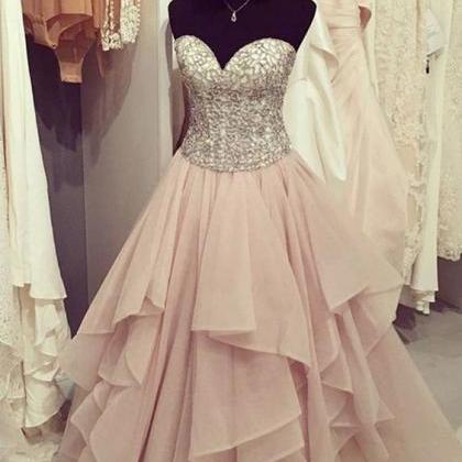 Fashion Floor Length Sweetheart Blush Prom Dress ,..