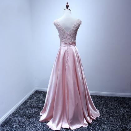Evening Dresses 2016, Pink Evening Dresses, Satin..