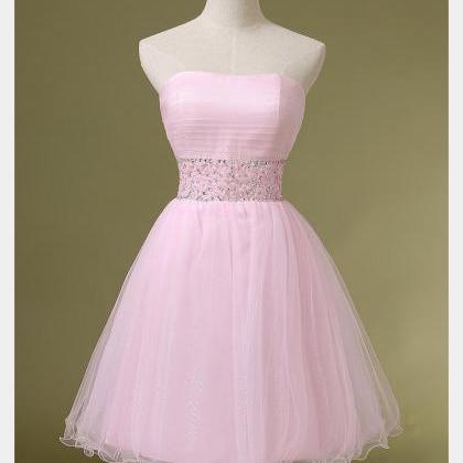 Pink Tulle Mini Prom Dresses Graduation Cocktail..