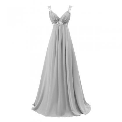 Sexy Gray Bridesmaid Dress,floor Length A Line..