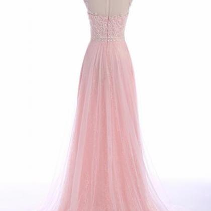 Amazing Pink Long Chiffon Prom Dresses Showcases..