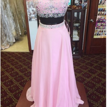 Brilliant Pink Long Chiffon Prom Dresses Showcases..