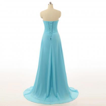 Sweetheart Chiffon A-line Floor-length Dress..
