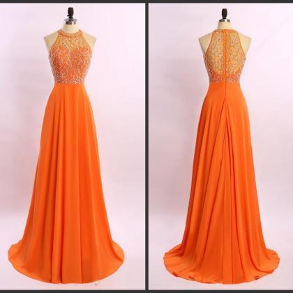 Marvelous Orange Prom Dresses Chiffon Beaded..