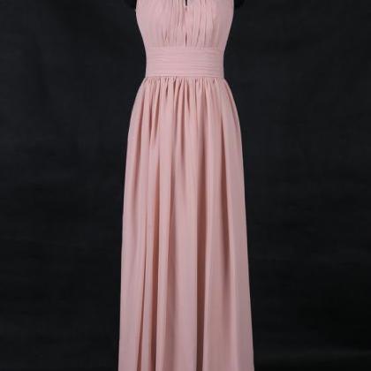 Pink Ruched Halter Prom Dresses , Strapless..