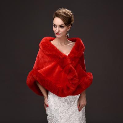  Red Bolero Cape and Poncho Wraps Fur Scarf Shawl Fashion Bridal Cloak Stole