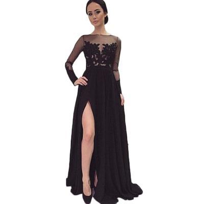 Prom Dress,Black Prom Dress,Long Sleeve Chiffon Prom Dresses,Custom Made Prom Dresses,Luxury Prom Dress, Sexy Prom Dress, Long Prom Dresses,2015 Prom Dresses