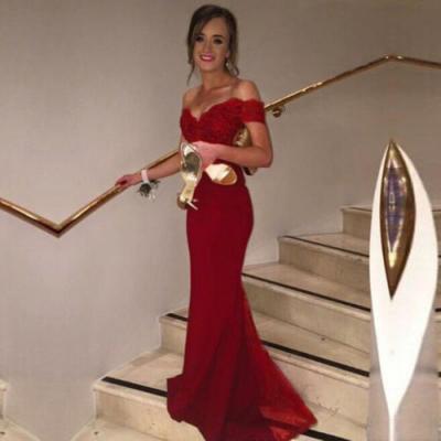 Off The Shoulder Burgundy Bridesmaid Dress,Floor Length Mermaid Burgundy Bridesmaid Dresses,Elegant Long Cheap Prom Dresses Party Evening Gown