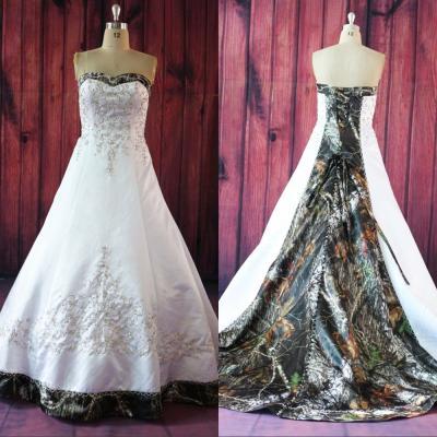 Wedding Dress, Wedding Dresses, camo wedding dress, white wedding dress, satin wedding dresses,Embroidery Wedding Dresses,Bridal Gown