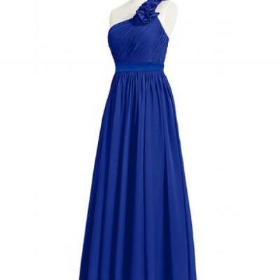 Elegant One Shoulder Royal Blue Bridesmaid Dresses, Beautiful Floor Length Bridesmaid Dresses, Wedding Party dresses,Formal Gowns,Prom Dresses,Evening Gowns