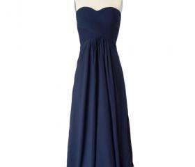 Long Bridesmaid Dress, Navy Bridesmaid Dress, One Shoulder Bridesmaid ...