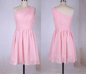 Short Pink Homecoming Dresses, One Shoulder Homecoming Dress,Short Prom ...