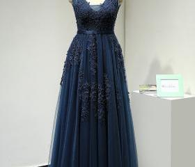 Sexy Dark Navy Prom Dresses, Evening Party Dress main image 1