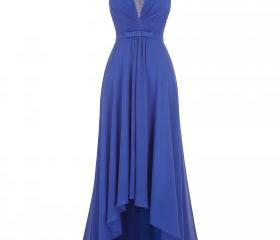 beaded bodice plunge chiffon gown