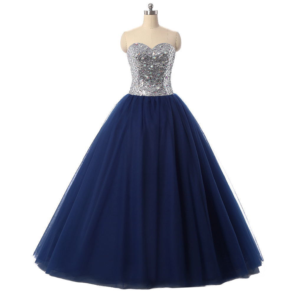 Sexy Navy Blue Quinceanera Dresses Ball Gown For 15 Years Prom Party Dress