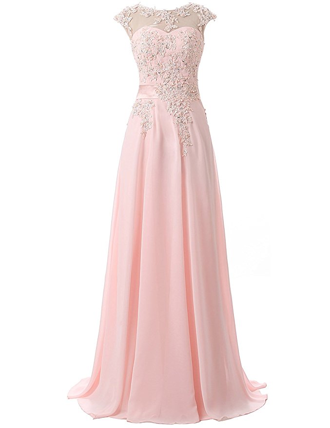Long Pink Bridesmaid Dress,floor Length Pink Bridesmaid Dresses,elegant Long Beaded Prom Dresses Party Evening Gown