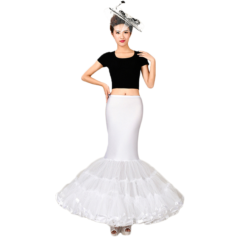 White Crinoline Underskirt Tutu Skirt Fishtail Mermaid Petticoat For Wedding Dress Wedding Accessories