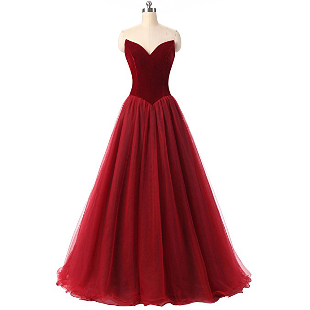 Sexy Red Bridesmaid Dress,floor Length A Line Burgundy Bridesmaid Dresses,elegant Long Prom Dresses Party Evening Gown