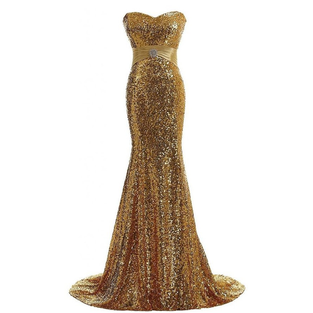 Sparkly Gold Bridesmaid Dress,floor Length Mermaid Gold Bridesmaid Dresses,elegant Long Prom Dresses Party Evening Gown