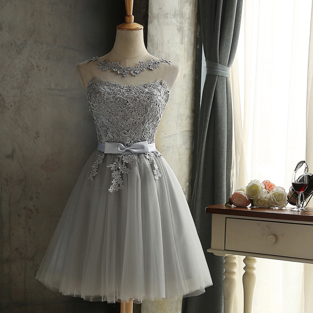 grey dresses for graduation Stylish Tulle Sequins Gray Blue Long Prom Dresses, A-Line Long Formal   jbydress