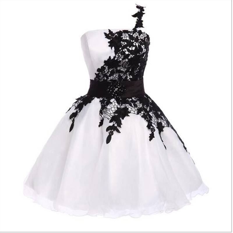 black and white short formal dresses