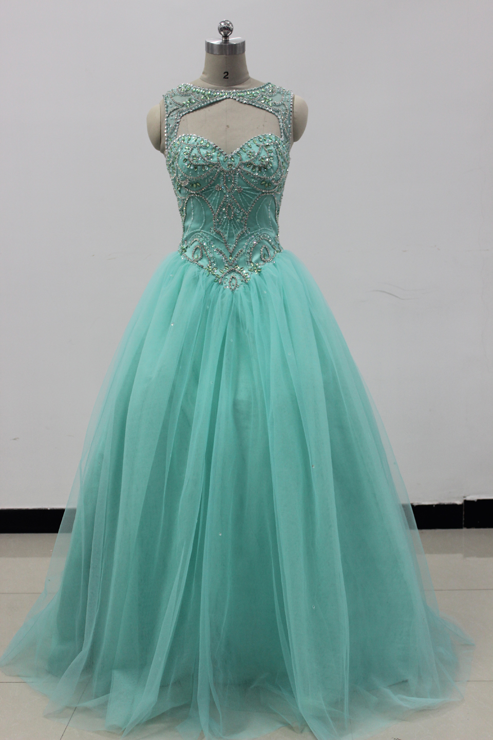 2019 Turquoise Tulle Evening Dress Beaded Quinceanera Dresses Ball Gown For 15 Prom Party Dress Custom Prom Gowns Sweet 16 Dresses
