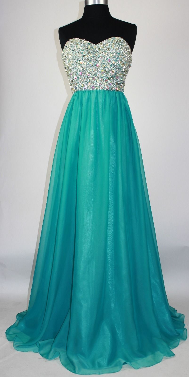 Long Teal Aline Beaded Prom Dresses Featuring Beaded Sweetheart Neck