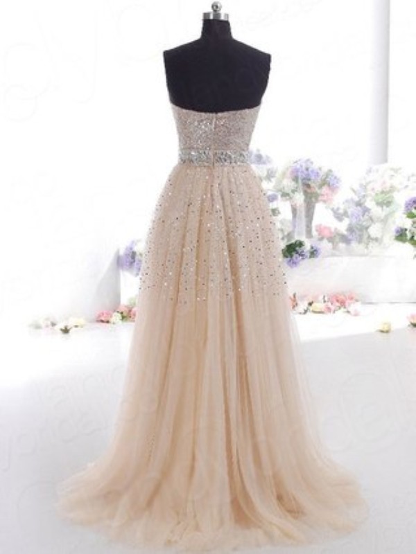 champagne prom dresses 2015 Champagne Strapless Overskirt Prom Dress Long With Crystals
