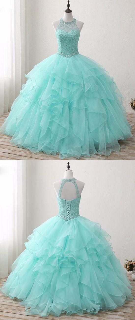 Sweet 16 Dresses, Quinceanera Dresses 2018,sexy Beaded Prom Dresses, Ball Gown