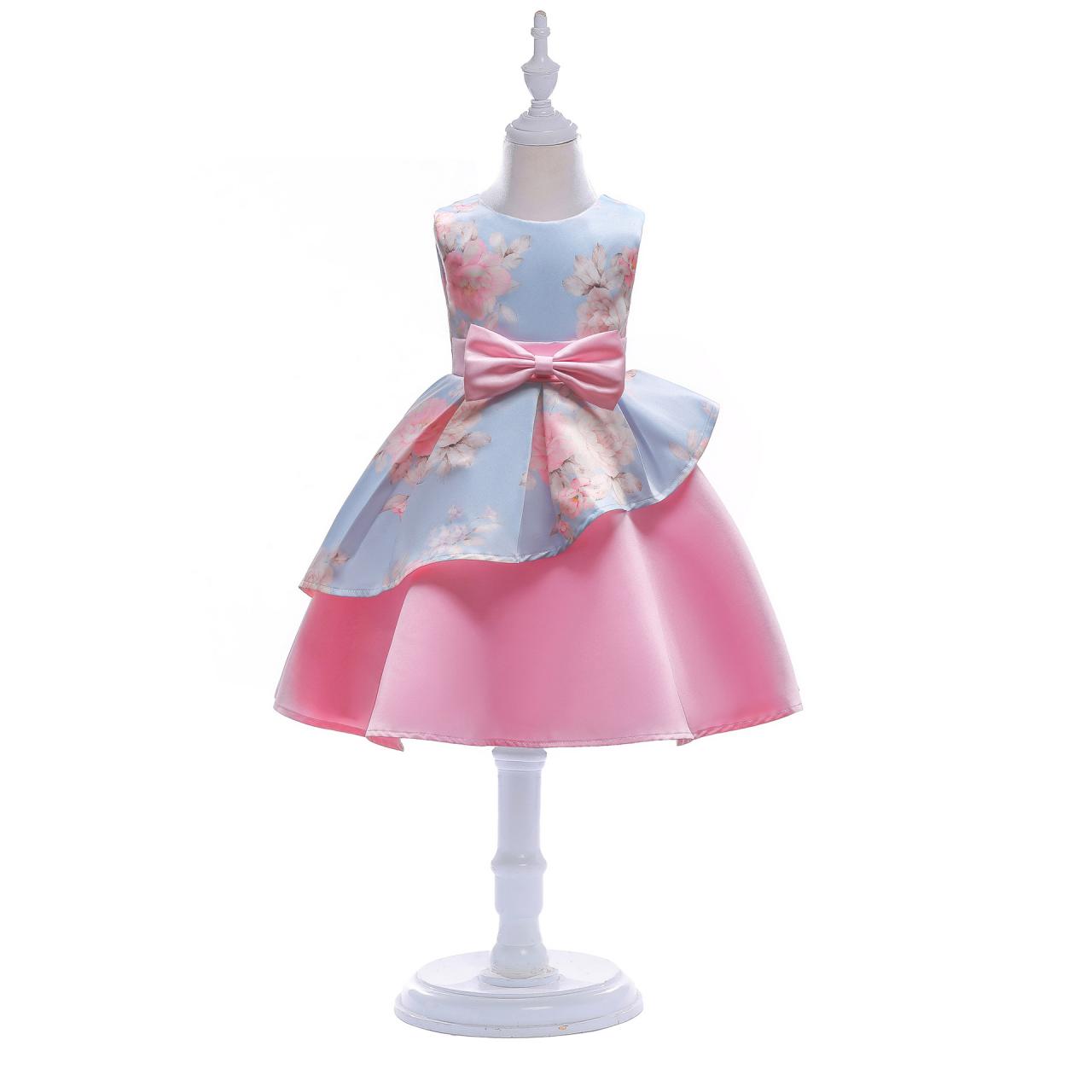 Cute O Neck Flower Girl Dresses With Bow For Weddings,first Communion Dresses For Girls