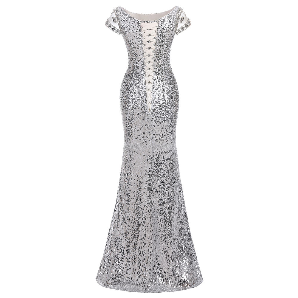 Prom Dresses,2018 Elegant Prom Dresses Mermaid Silver Party Dresses on