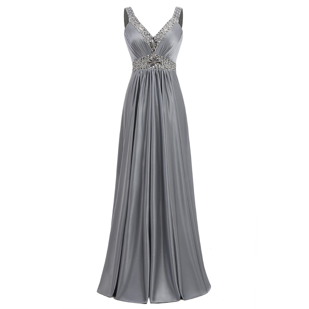 A Line Satin Beaded Prom Dresses Long Sweetheart Party Evening Gowns main image 1