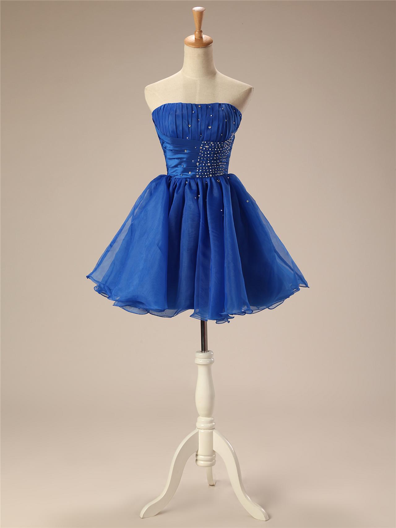Homecoming Dress,organza Homecoming Dresses,beaded Short Homecoming Dresses, Short Party Dresses,cocktail Dresses,prom Gowns,royal Blue