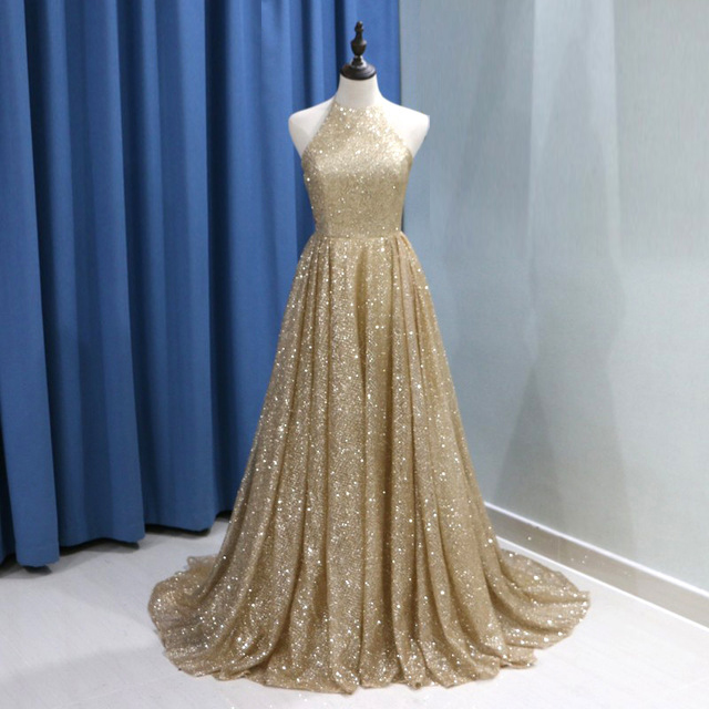 Elegant gold hot sale evening gowns