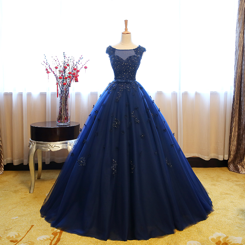 2019 New Navy Blue Prom Dresses, Quinceanera Dresses Ball Gown Vestidos De 15 Debutante Gowns Sweet 16 Dresses