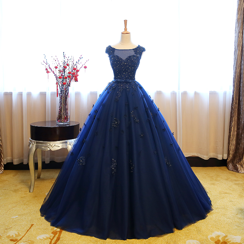 2019 Navy Blue Prom Dresses, Quinceanera Dresses Ball Gown Vestidos De 15 Debutante Gowns Sweet 16 Dresses