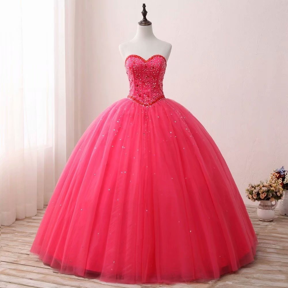 Fuschia Quinceanera Dresses Sexy Sweet 16 Dress Debutante Gowns Dress Formal Prom Gown
