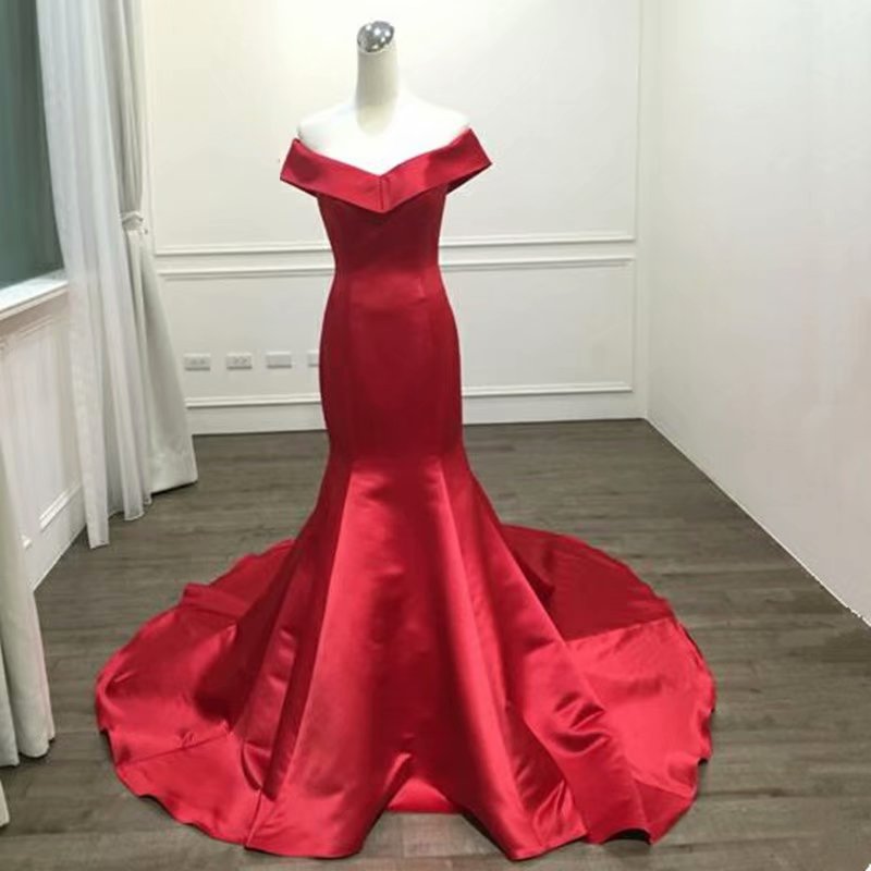 Sexy Mermaid Prom Dresses 2019 Satin V Neck Long Evening Dress