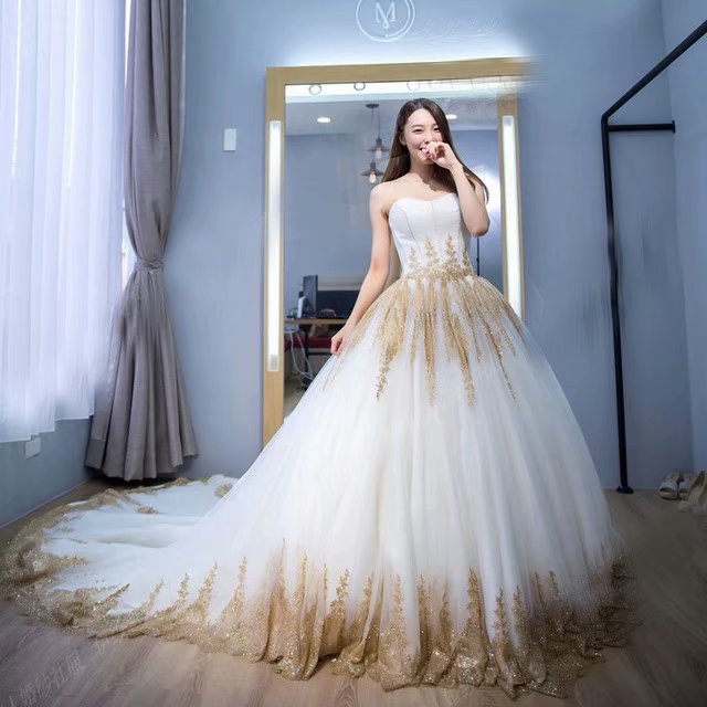 green emerald velvet dress GLS GL3825 Long Wedding Dress Corset Beaded Sequin Lace Applique Dress main image 1