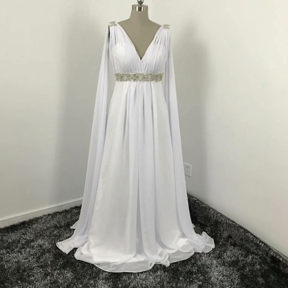 2019 Chiffon Beach Wedding Dresses V Neck A Line Bridal Dress Sexy Beading Wedding Gowns On Luulla 6626