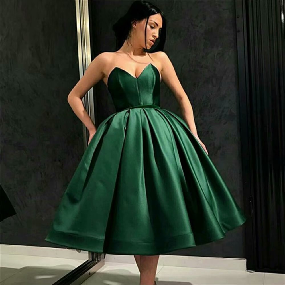 dark green tea dress