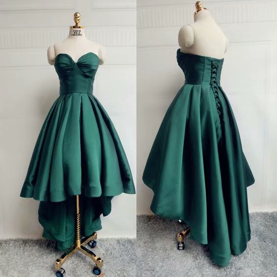 Dark Green Prom Dresses,Cheap Prom Dress,High Low Prom Dresses For ...