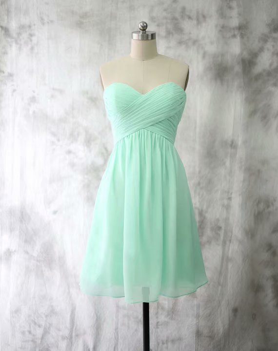 Mint Green Chiffon Homecoming Dresses Short Mini Women Evening Party Dresses