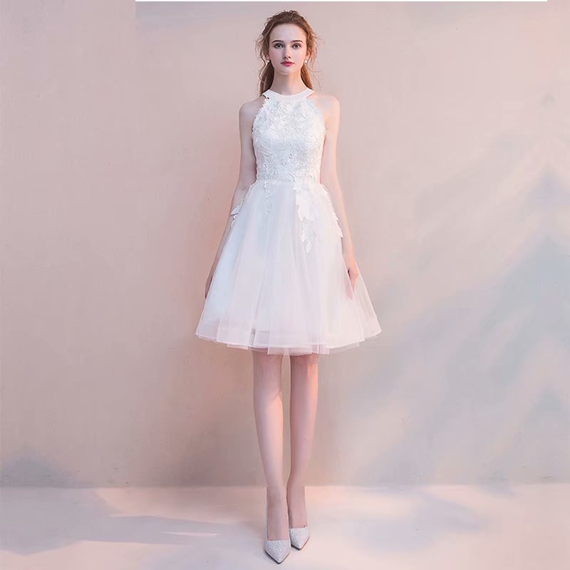 white elegant dresses knee length