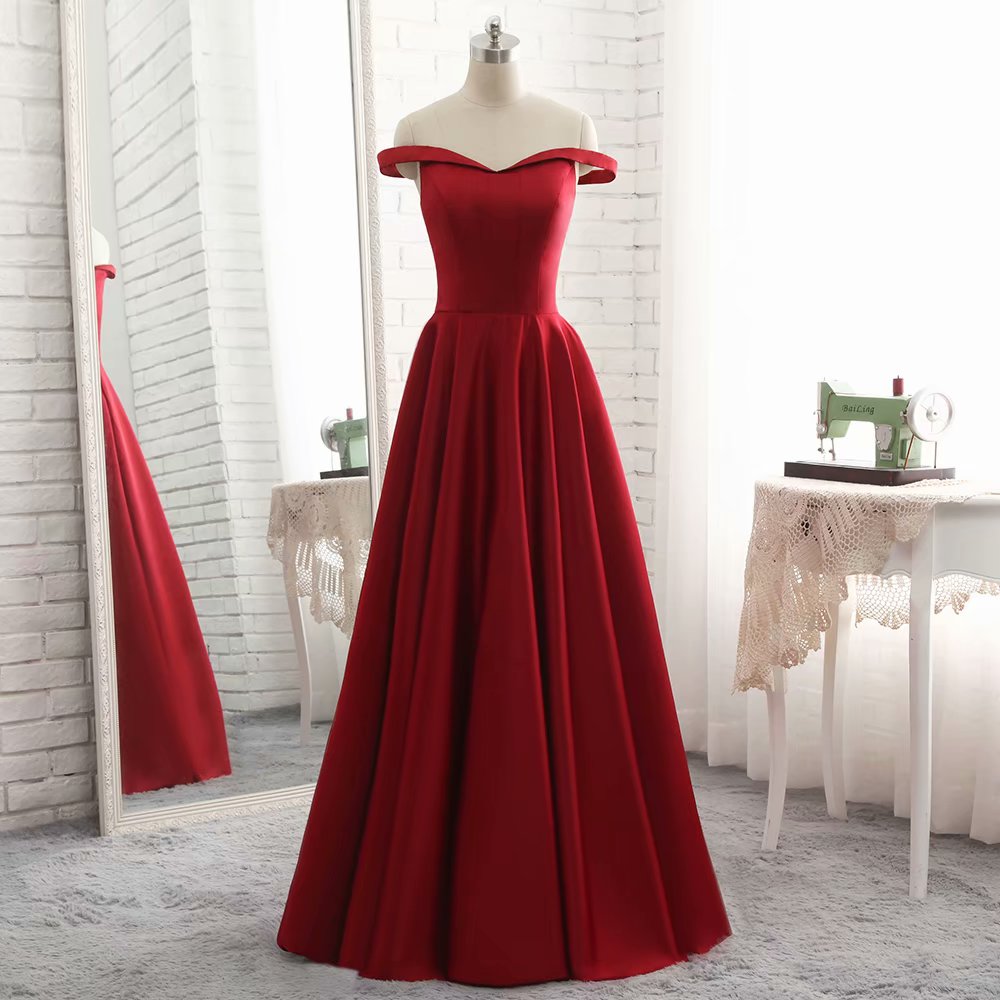 maroon satin bridesmaid dresses Burgundy Spaghetti Strap Satin Slit Dress  Lisposa